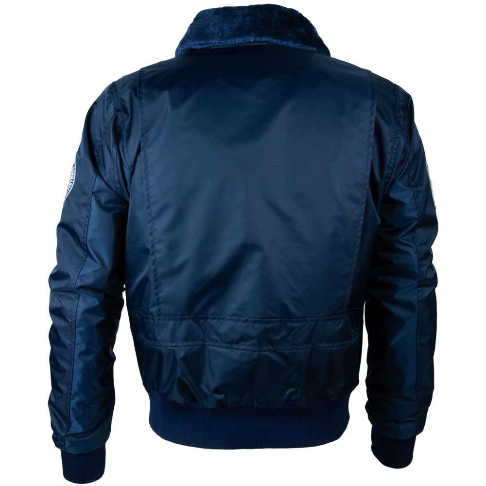 Men's Navy Aviator Bomber Jacket - Patch Badges