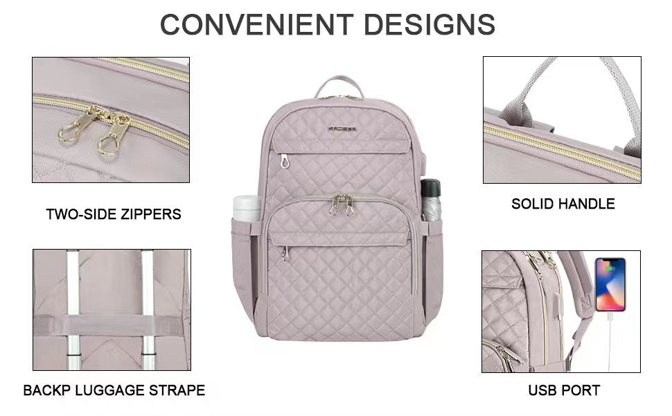 15.6" Laptop Backpack USB Charging Water Repellent