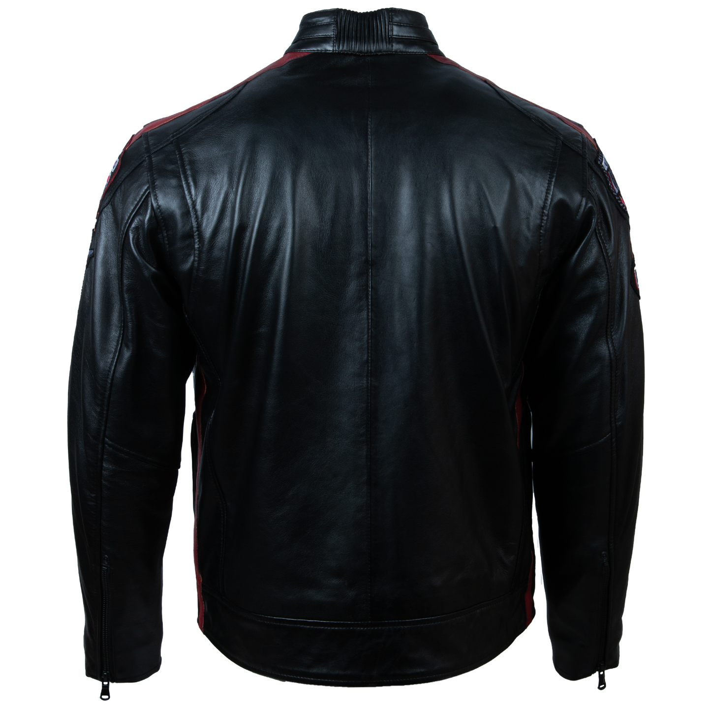 Men's Black Racing Biker Jacket - Sheepskin Leather