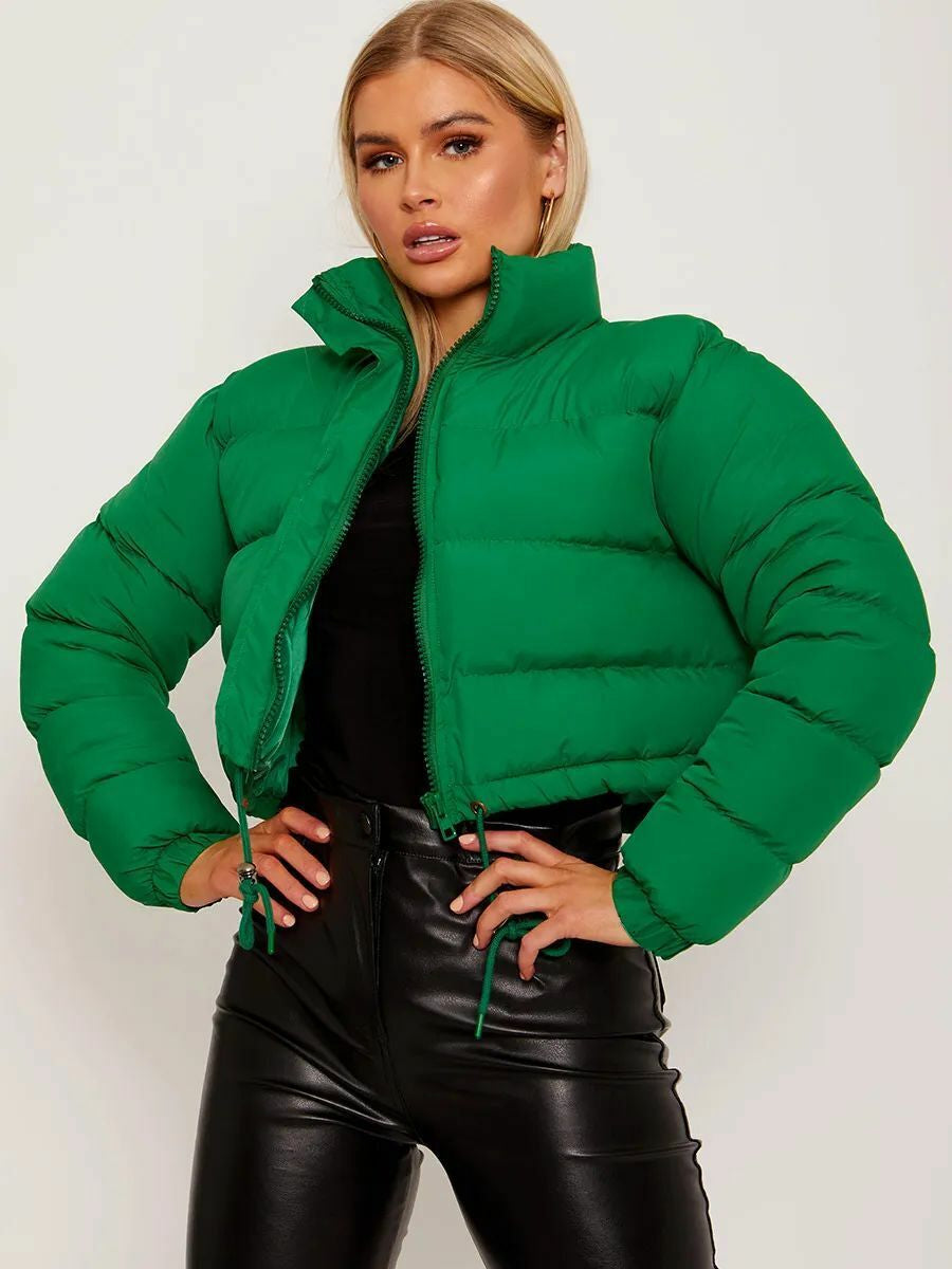 Women's Cropped Quilted Puffer Jacket