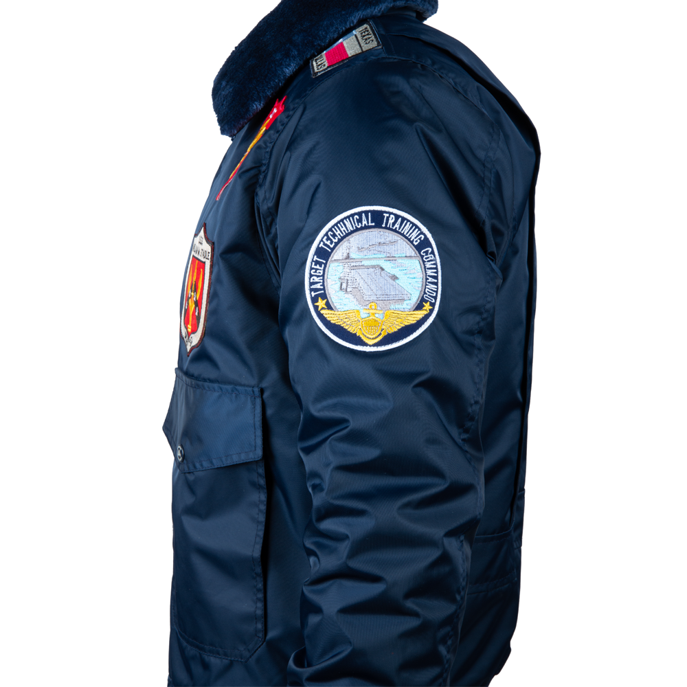 Men's Navy Aviator Bomber Jacket - Patch Badges