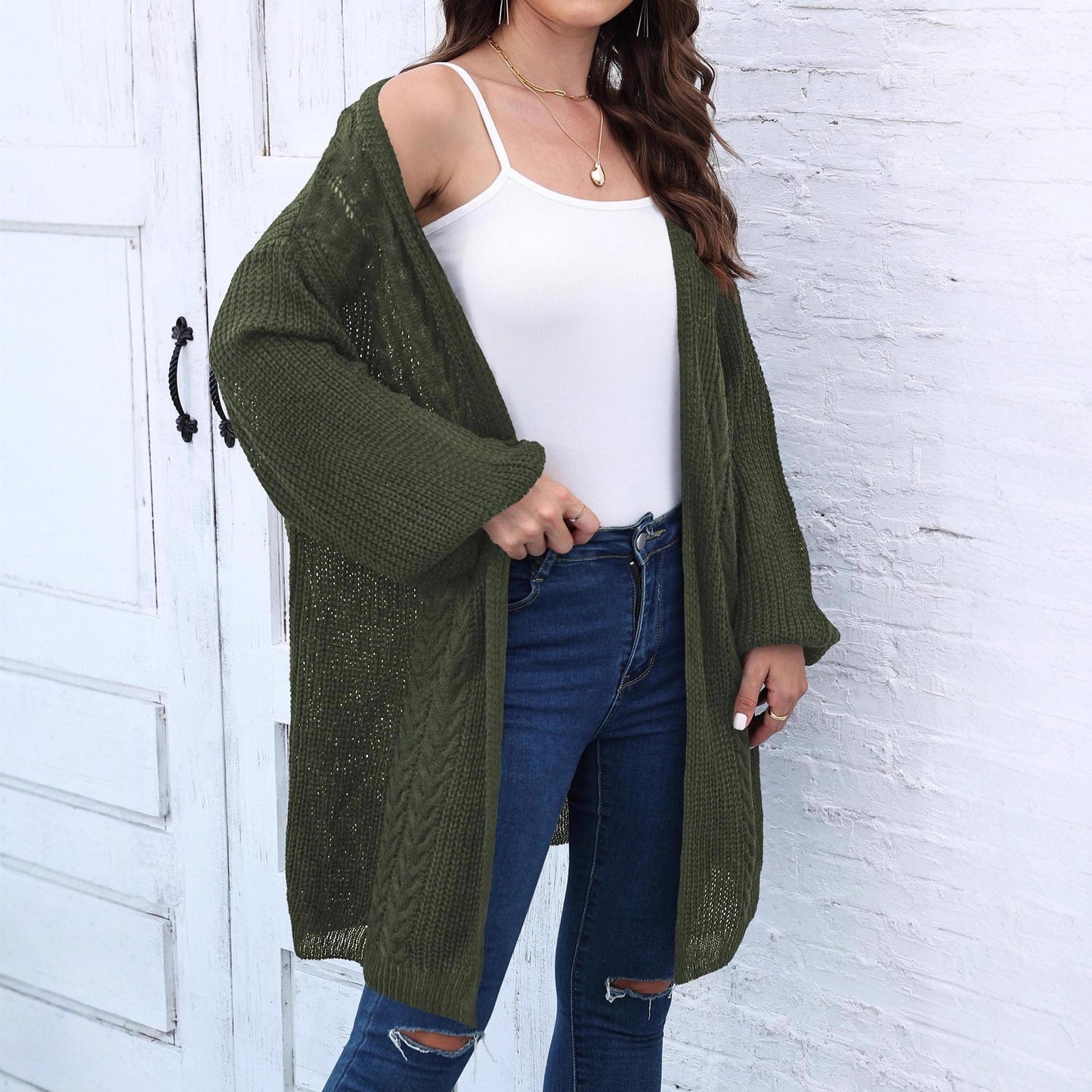 Women's Loose Knit Cardigan Sweater Coat