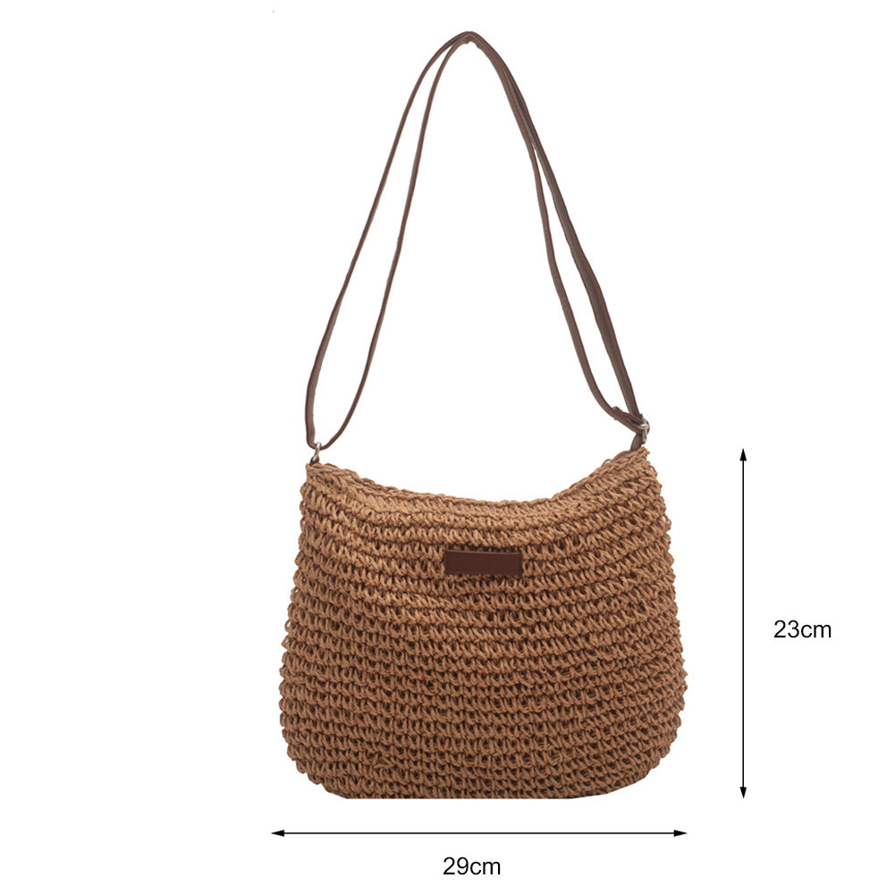 Women's Woven Straw Tote Bag for Beach & Travel