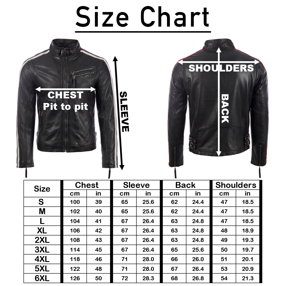 Men's Racing Biker Jacket | Genuine Leather Black