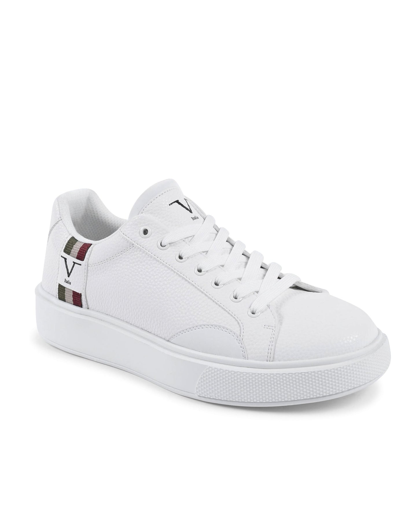 White sneakers on white background