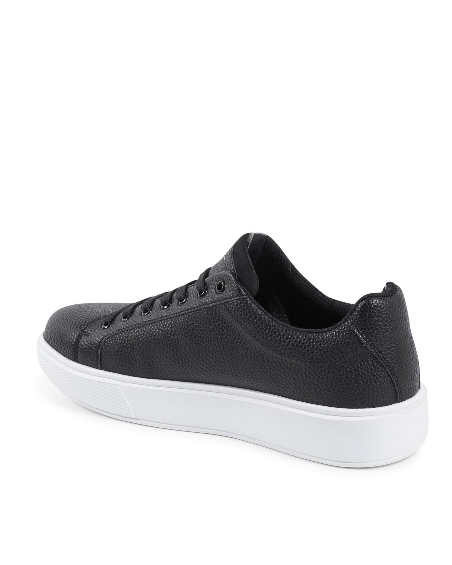 V Italia Men's Black Leather Sneakers - SNK 001