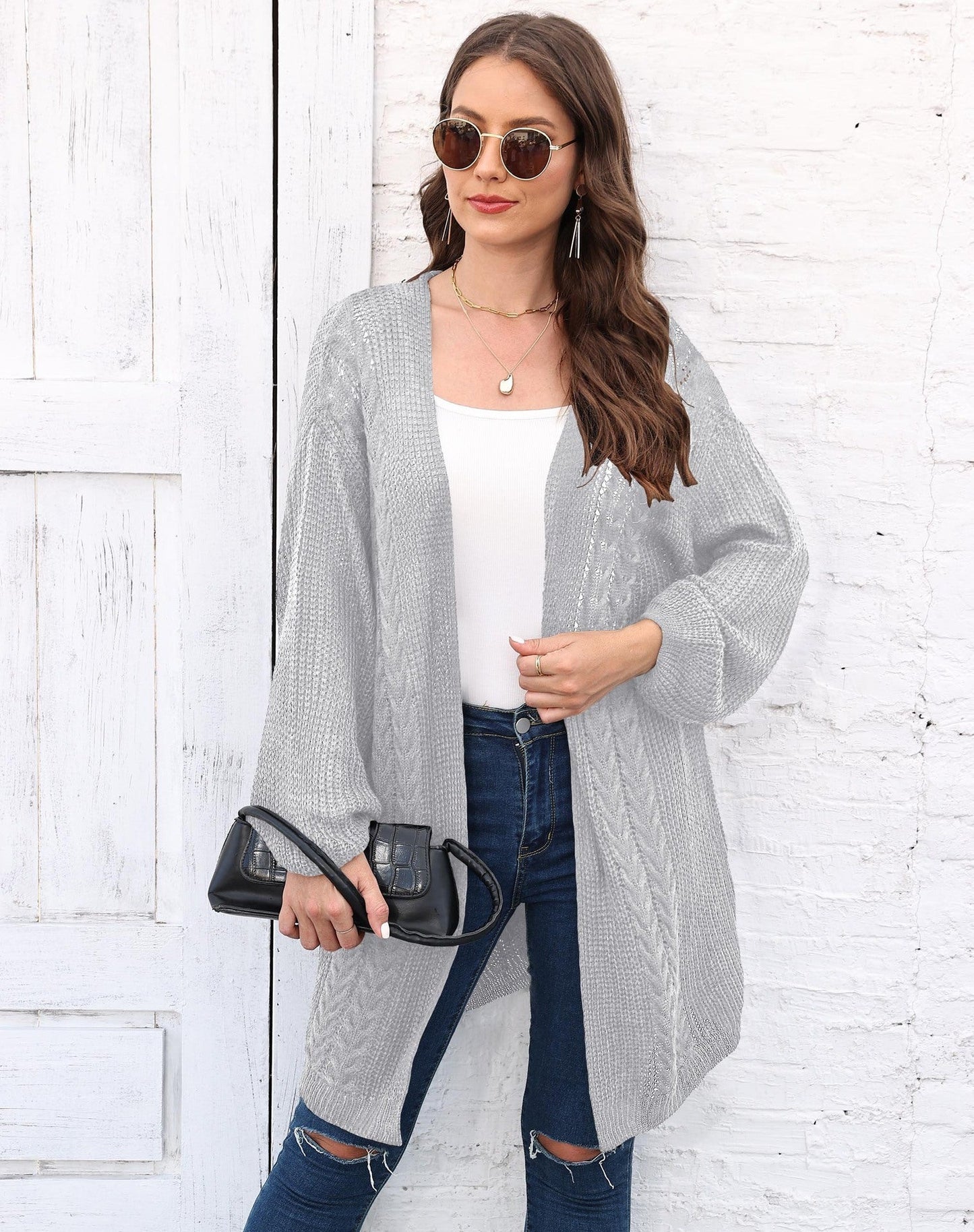 Women's Loose Knit Cardigan Sweater Coat