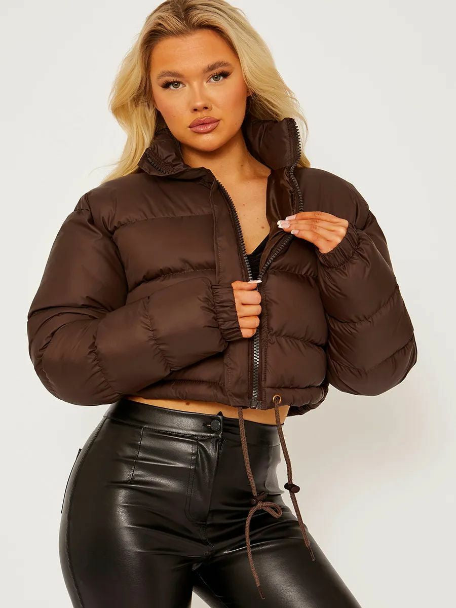 Women's Cropped Quilted Puffer Jacket