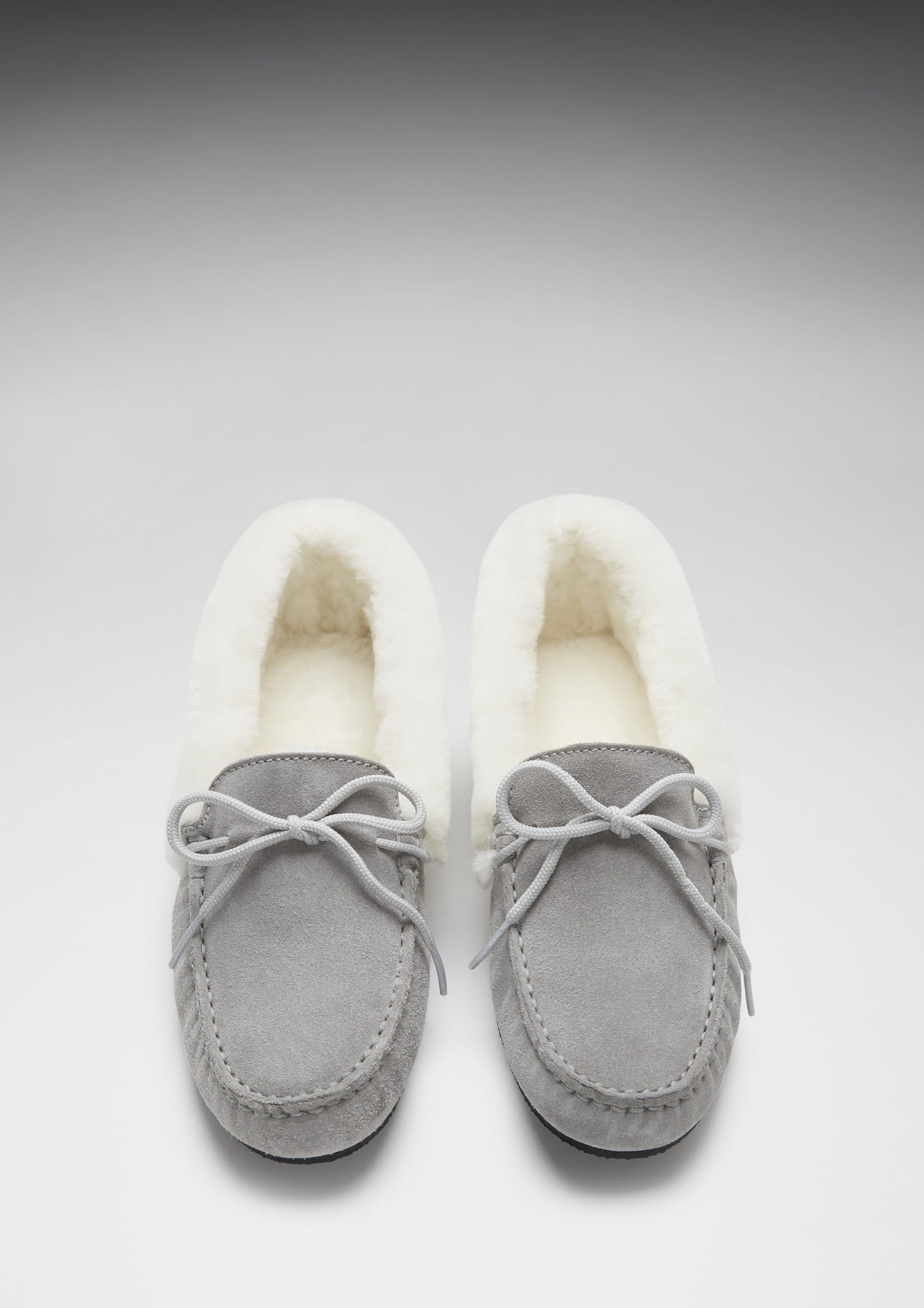 Women's Dove Grey Suede Sheepskin Slippers