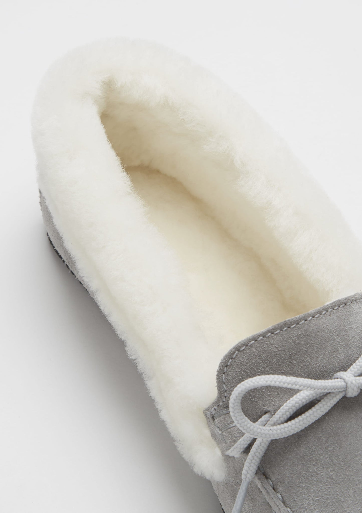 Women's Dove Grey Suede Sheepskin Slippers