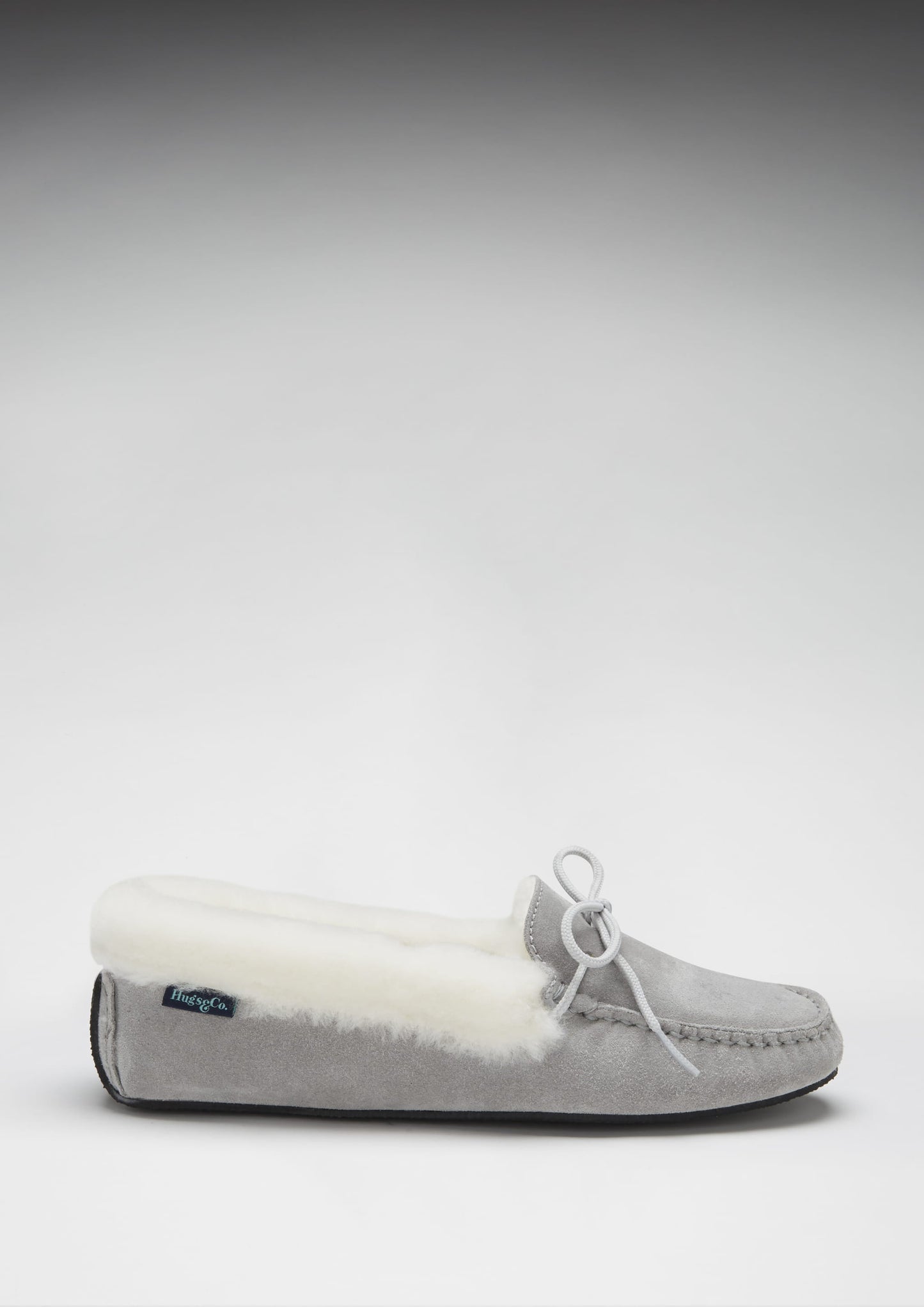 Women's Dove Grey Suede Sheepskin Slippers