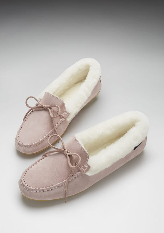 Women's Ice Pink Suede Sheepskin Slippers