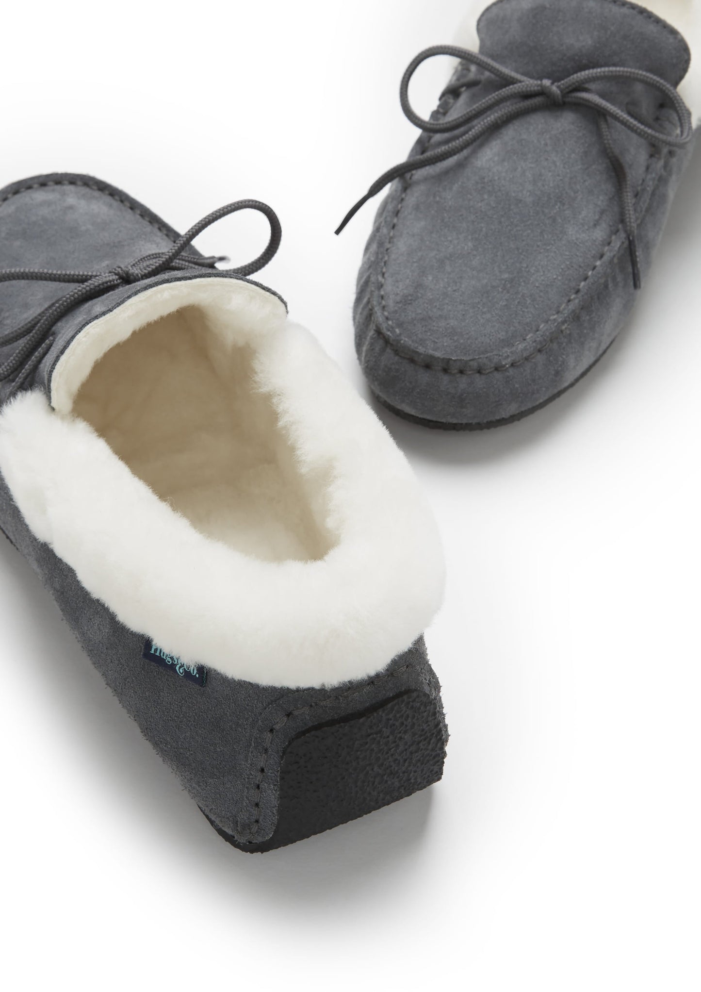 Men's Slate Grey Suede Sheepskin Slippers