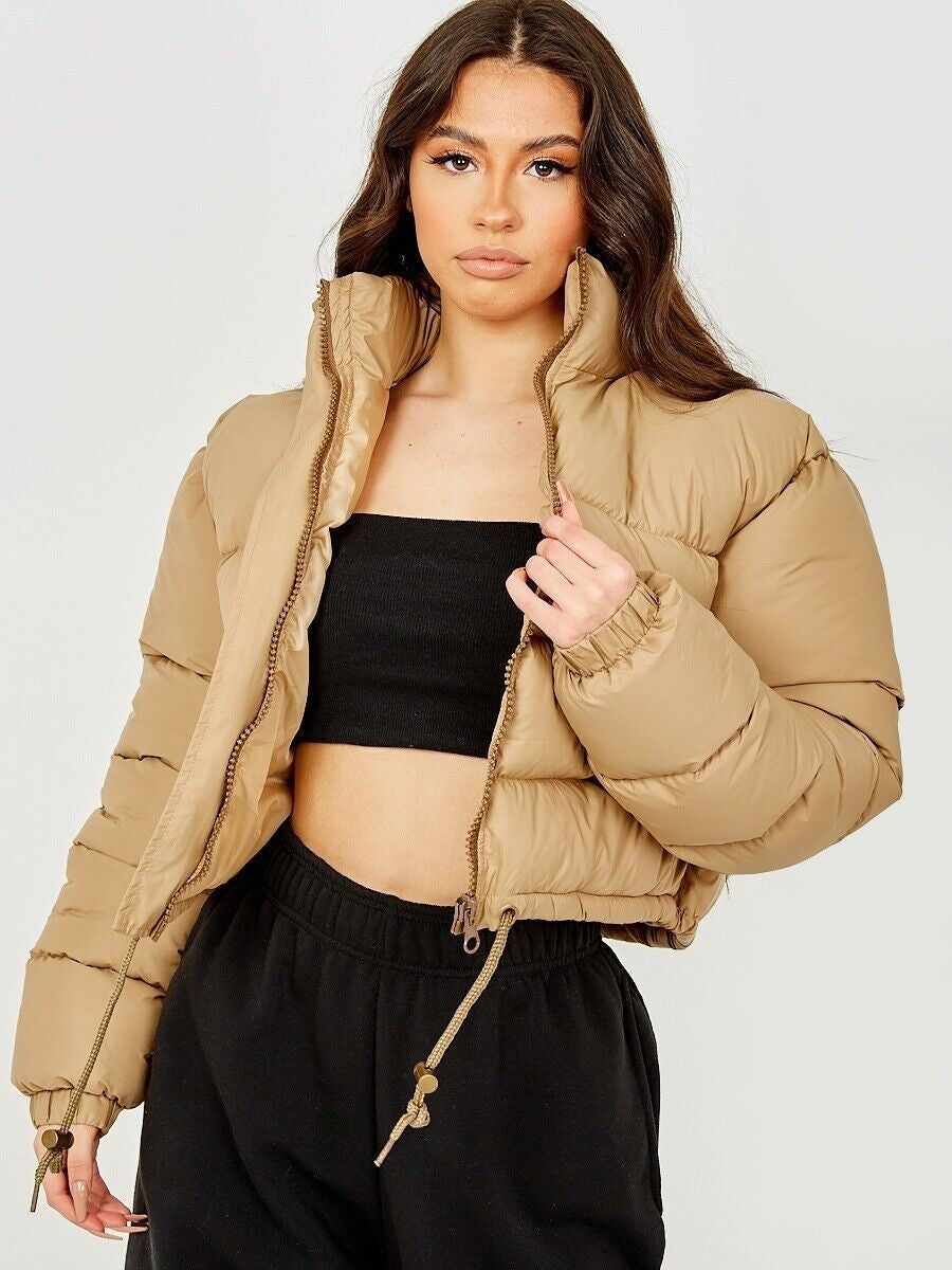 Women's Cropped Quilted Puffer Jacket