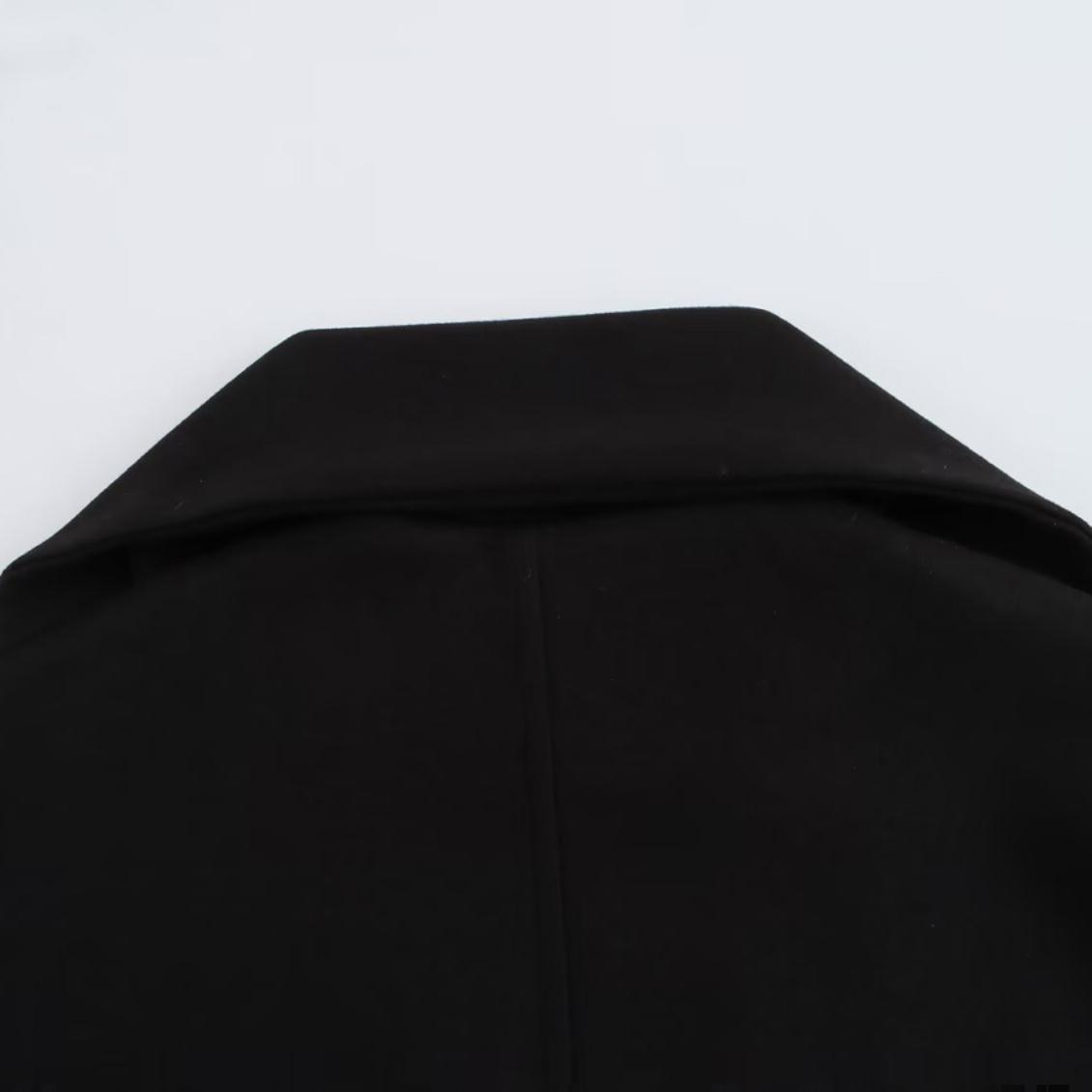 Women's Textured Scarf Collar Overcoat