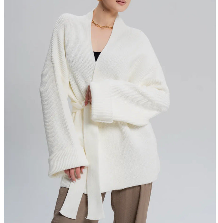 Women's Belted Knitted Cardigan Jacket