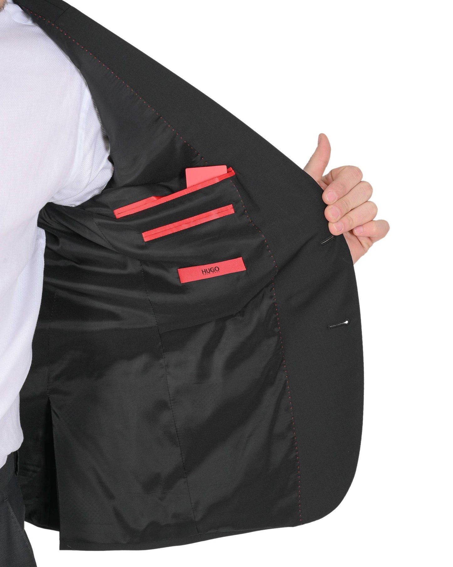 Hugo Boss Men's Black Wool Jacket - Premium Fit