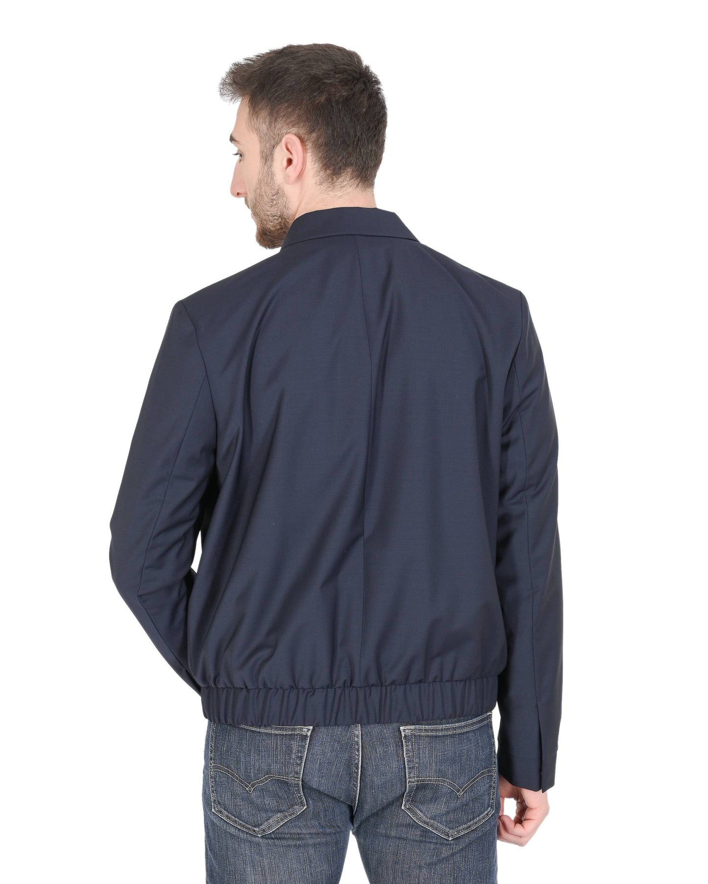 Hugo Boss Men's Dark Blue Wool Jacket - Premium Fit