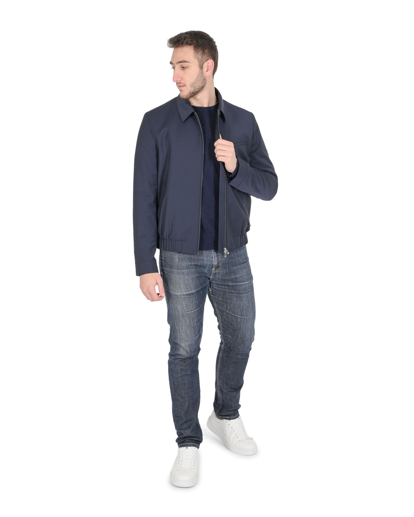 Hugo Boss Men's Dark Blue Wool Jacket - Premium Fit