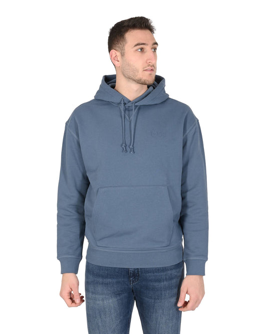 Men's Hugo Boss Cotton Sweatshirt - Bright Blue