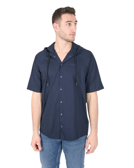 Hugo Boss Men's Navy Cotton Elastane Shirt
