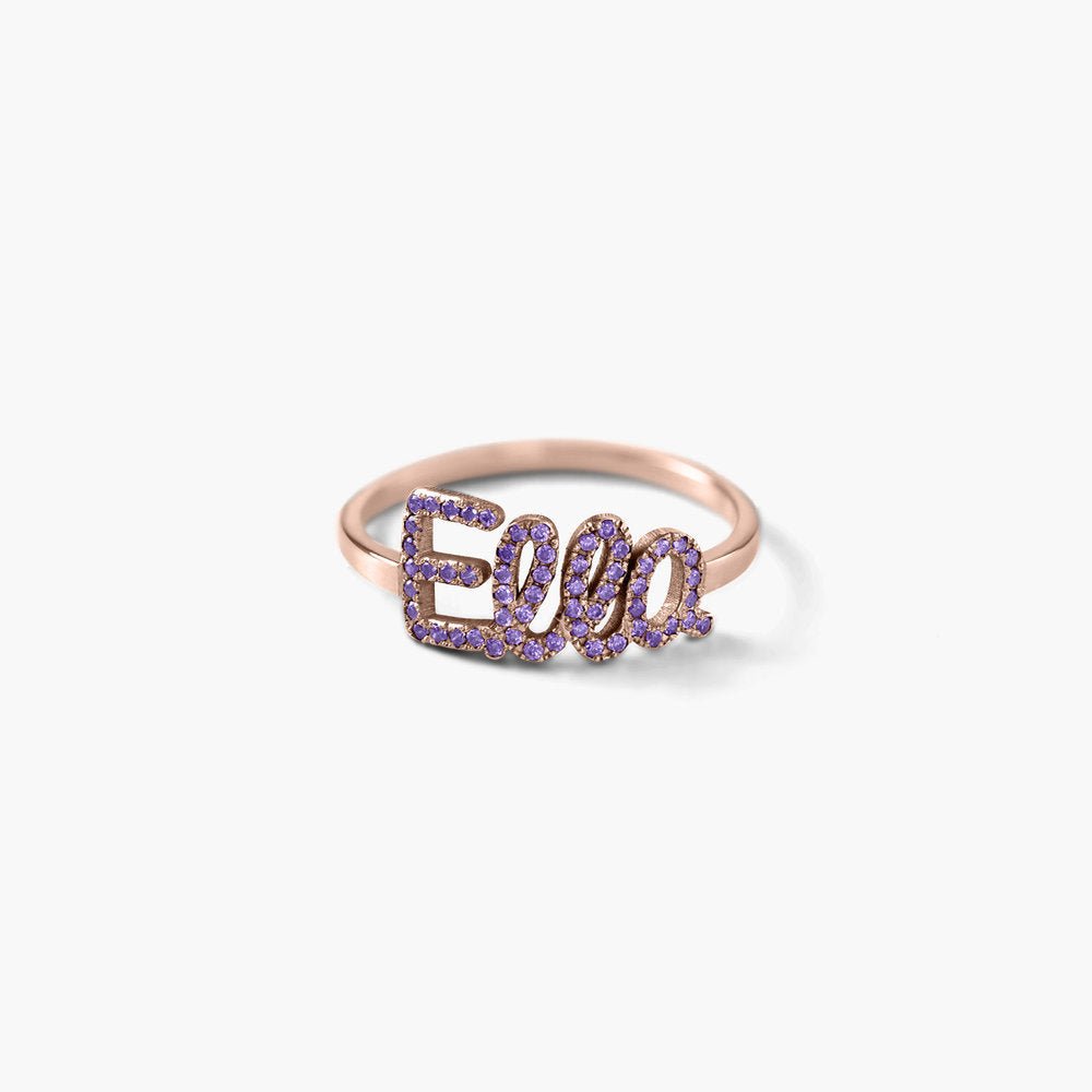 925 Sterling Silver Personalized Name Ring with Swarovski Stones - Custom Jewelry - Style Queenz