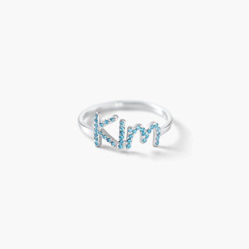 925 Sterling Silver Personalized Name Ring with Swarovski Stones - Custom Jewelry - Style Queenz