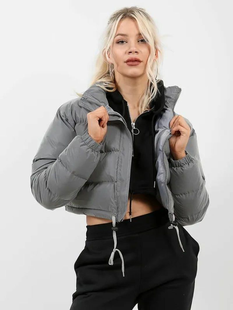 Women's Cropped Quilted Puffer Jacket