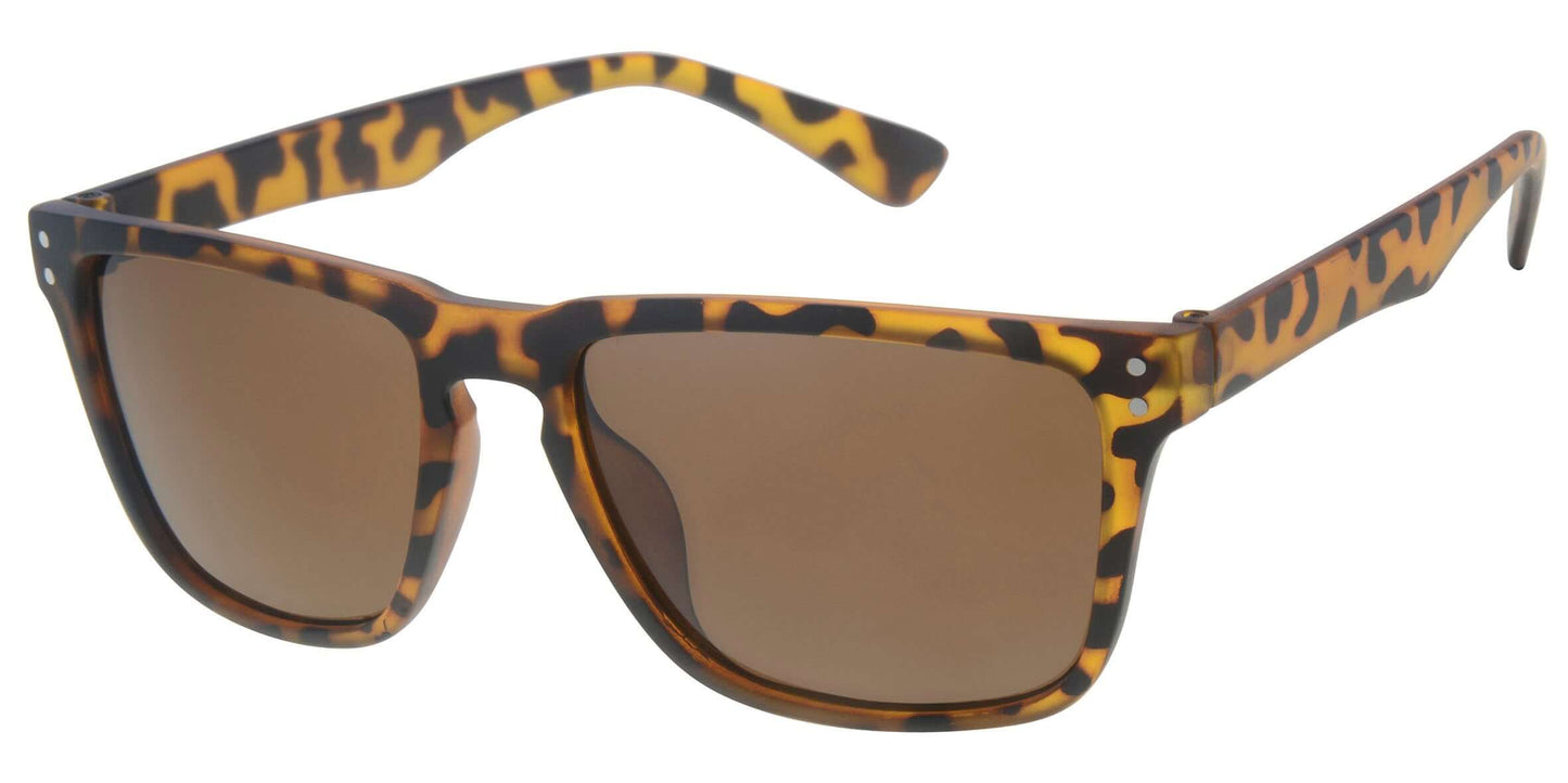 Sunglasses with leopard print frame on a white background