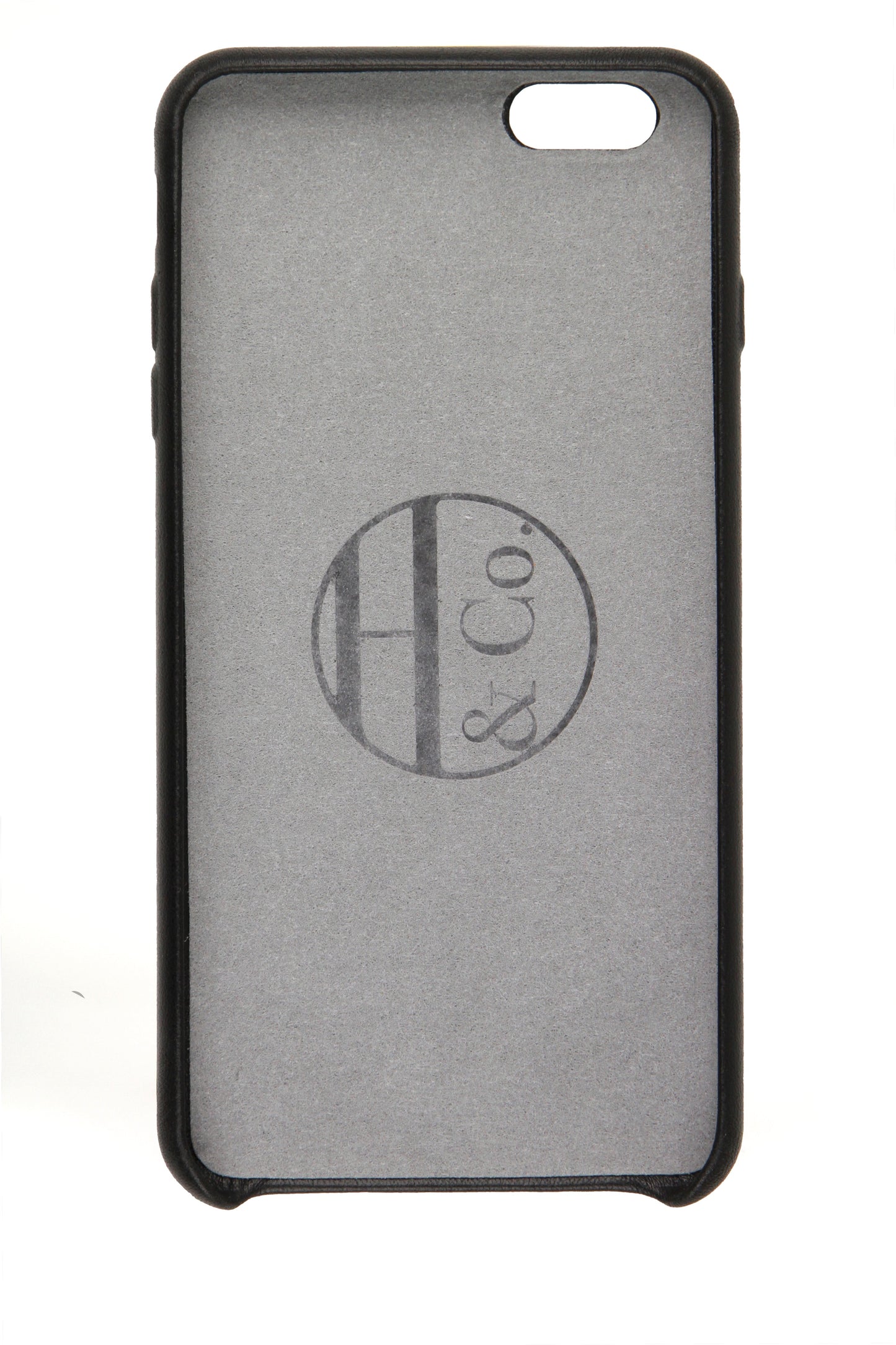 Black Leather iPhone 6 Plus Case by Hugs & Co