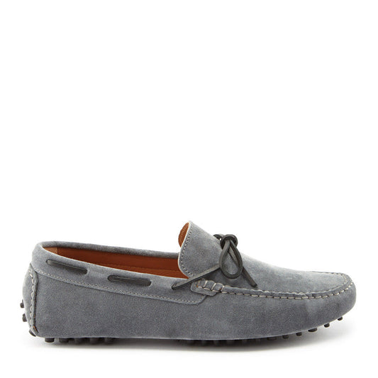 Men's Slate Grey Suede Laced Driving Loafers