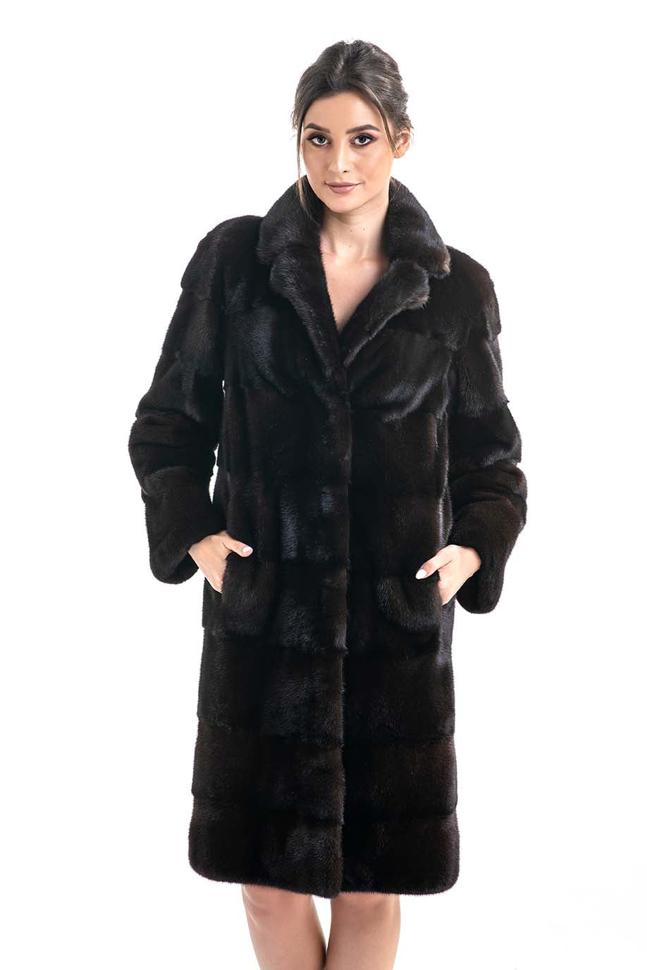 Dark Brown Mink Fur Coat - Mahogany Luxury