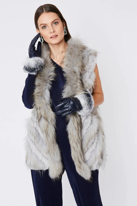 Grey Fox & Coney Fur Gilet - Luxury Sleeveless