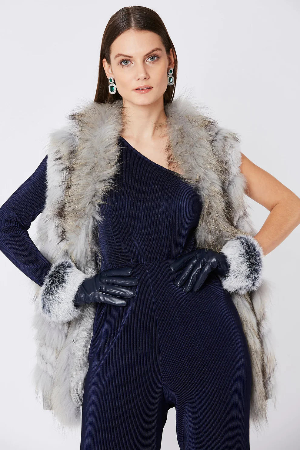 Grey Fox & Coney Fur Gilet - Luxury Sleeveless
