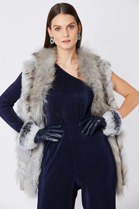 Grey Fox & Coney Fur Gilet - Luxury Sleeveless