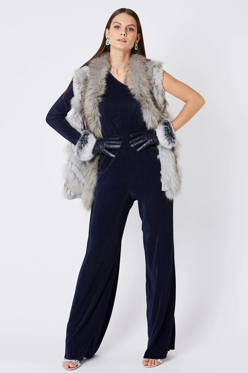 Grey Fox & Coney Fur Gilet - Luxury Sleeveless