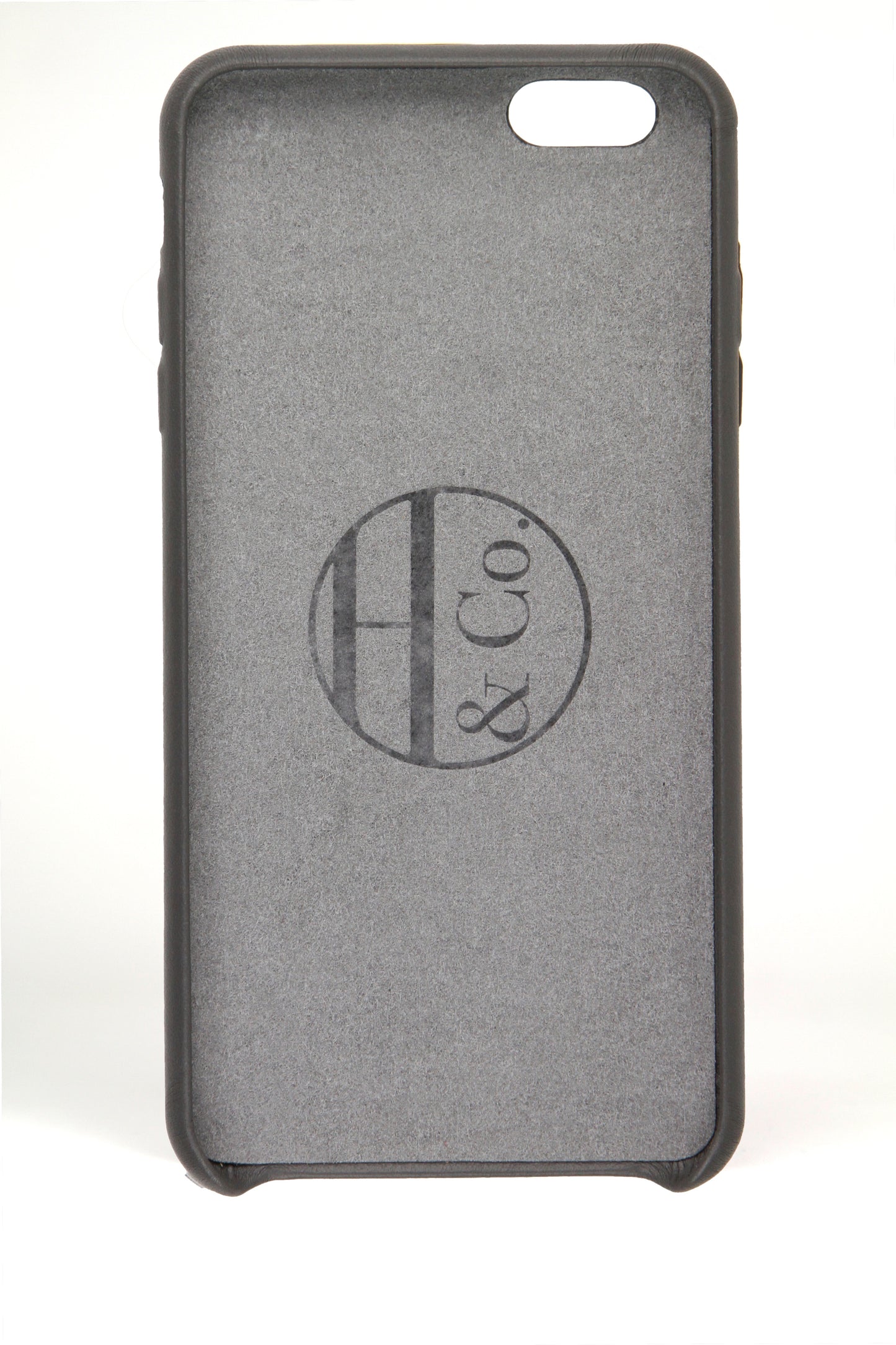 Grey Leather iPhone 6 Plus Case by Hugs & Co