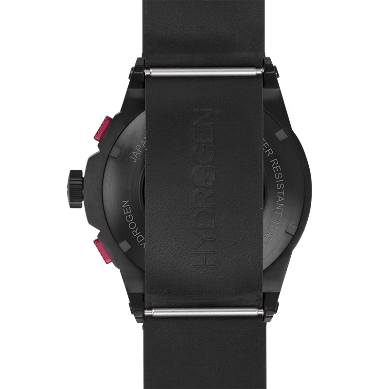 Black watch with visible branding on a white background