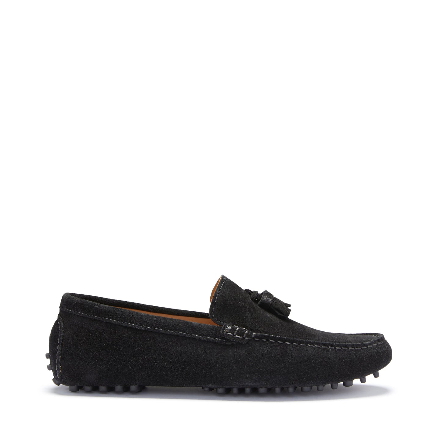 Black loafer shoe on a white background