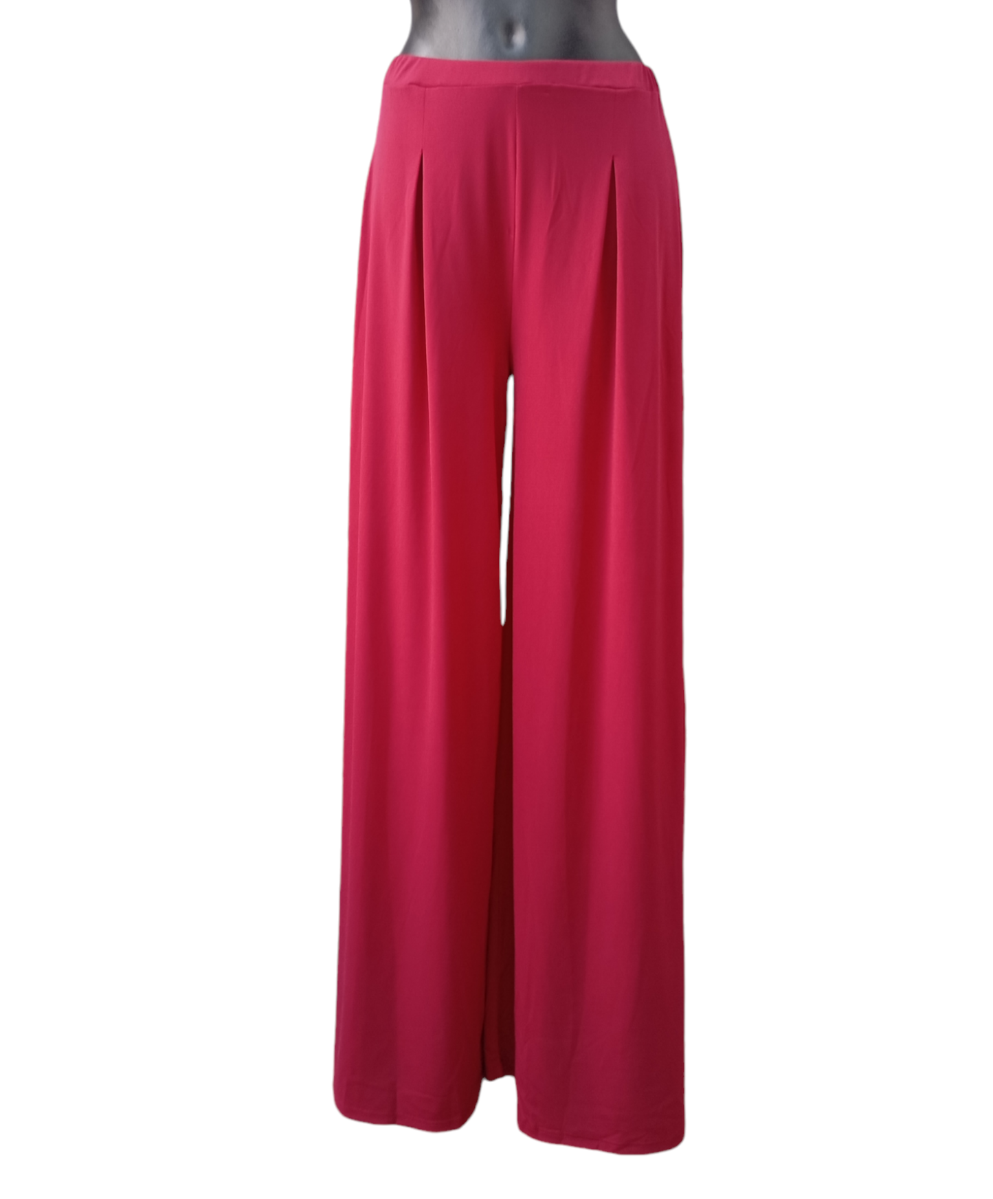 Red wide-leg pants on a white background
