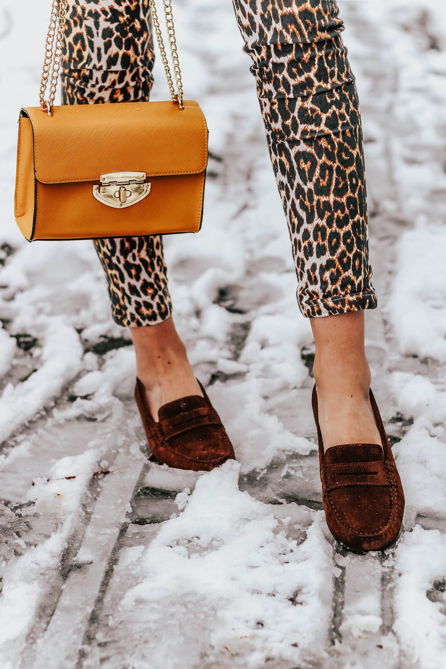 Brown Suede Penny Loafers - Women's Leather Sole