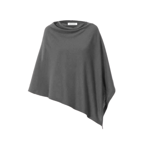 Luxury Women's Asymmetric Cape - Merino Wool Cashmere Silk