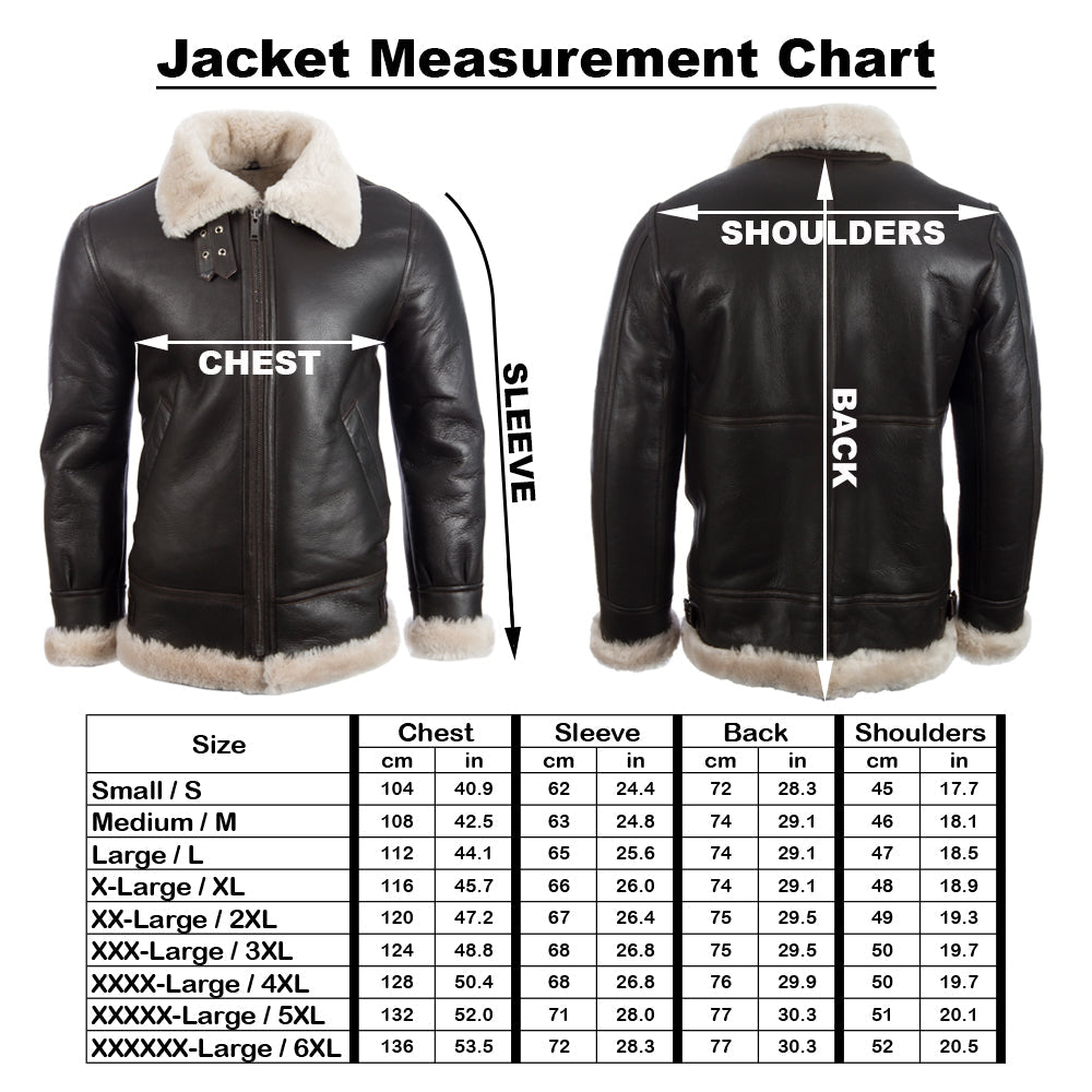 Men's Black Shearling Aviator Jacket - Silverback