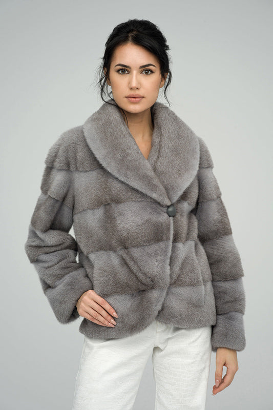 Gray Fashionista Mink Fur Coat - Full Length