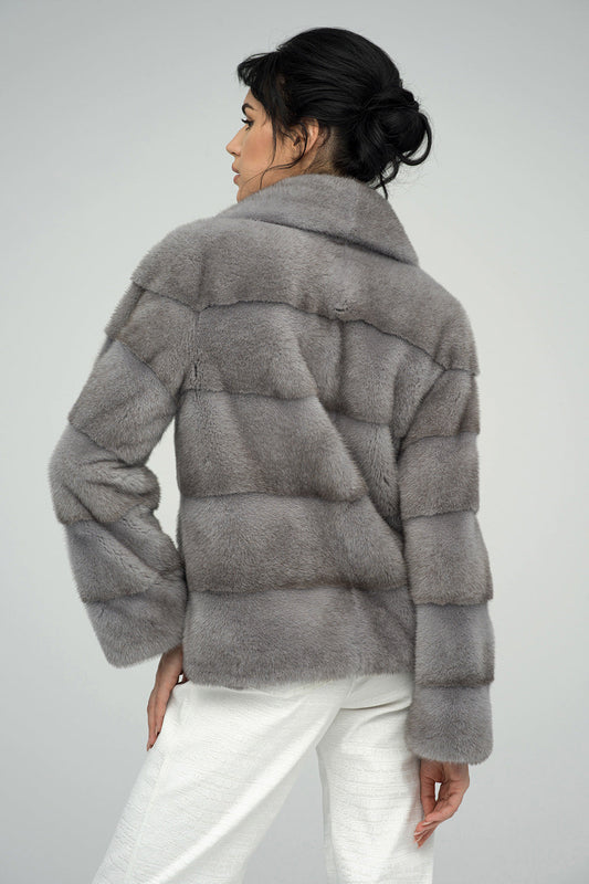 Gray Fashionista Mink Fur Coat - Full Length