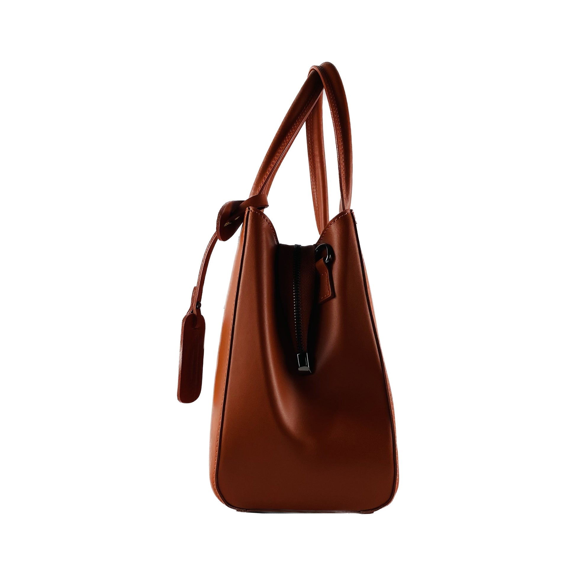 Brown handbag on a white background
