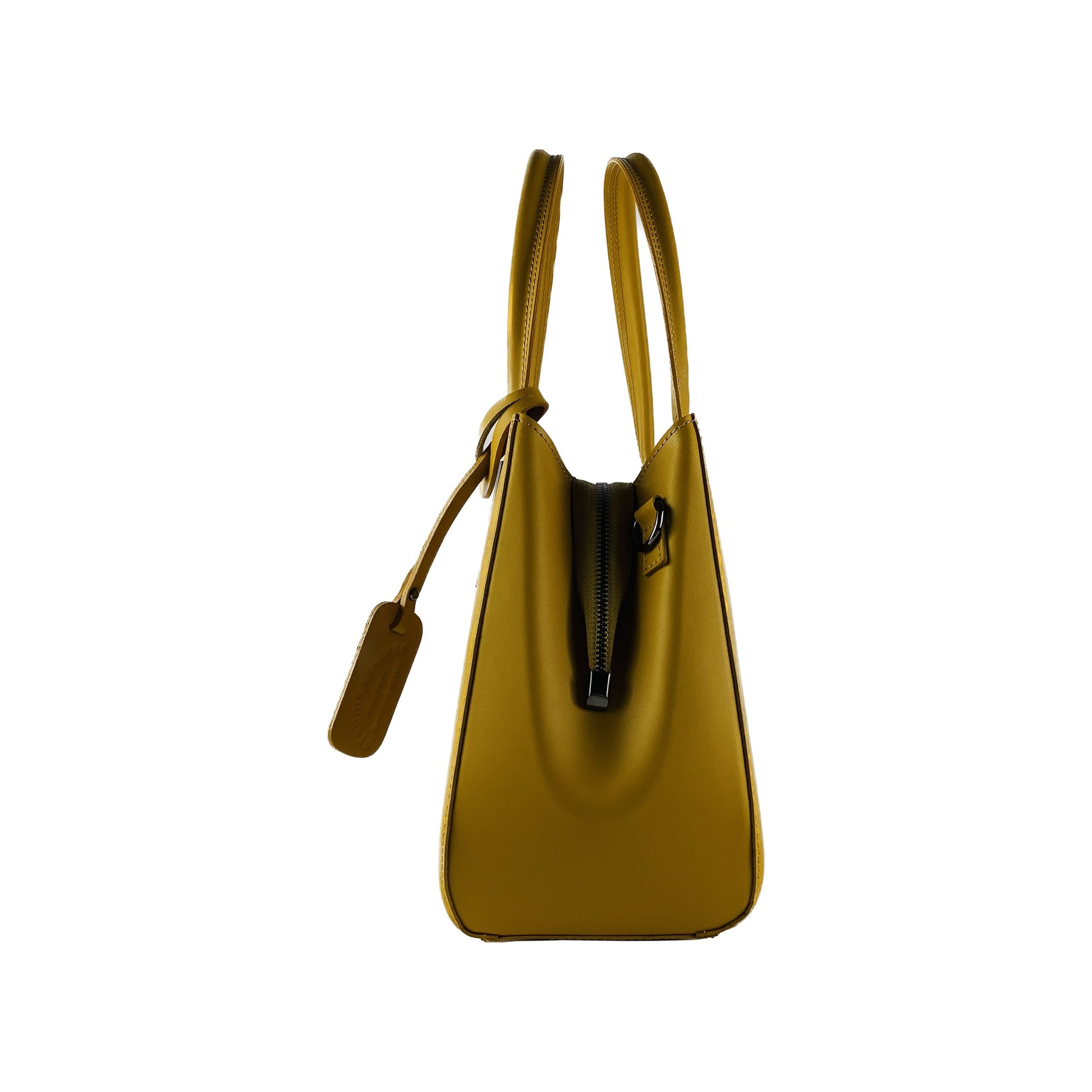 Yellow handbag on a white background