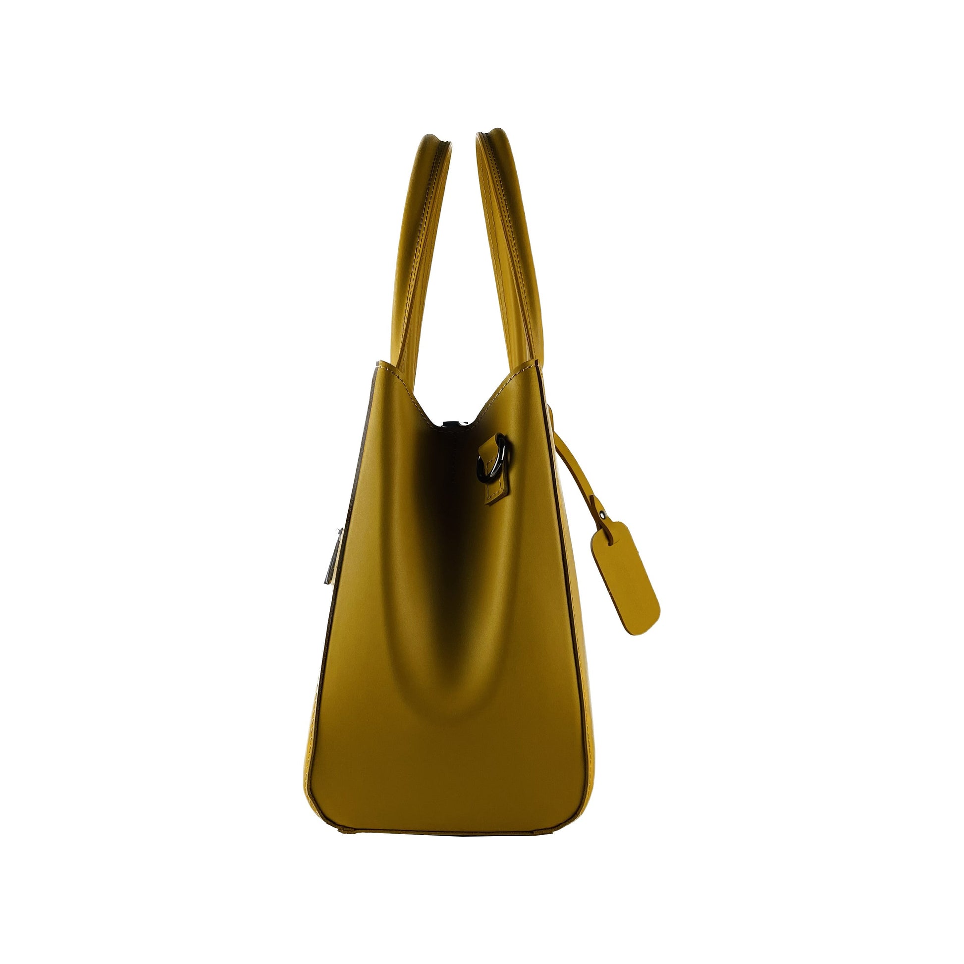 Yellow handbag on a white background