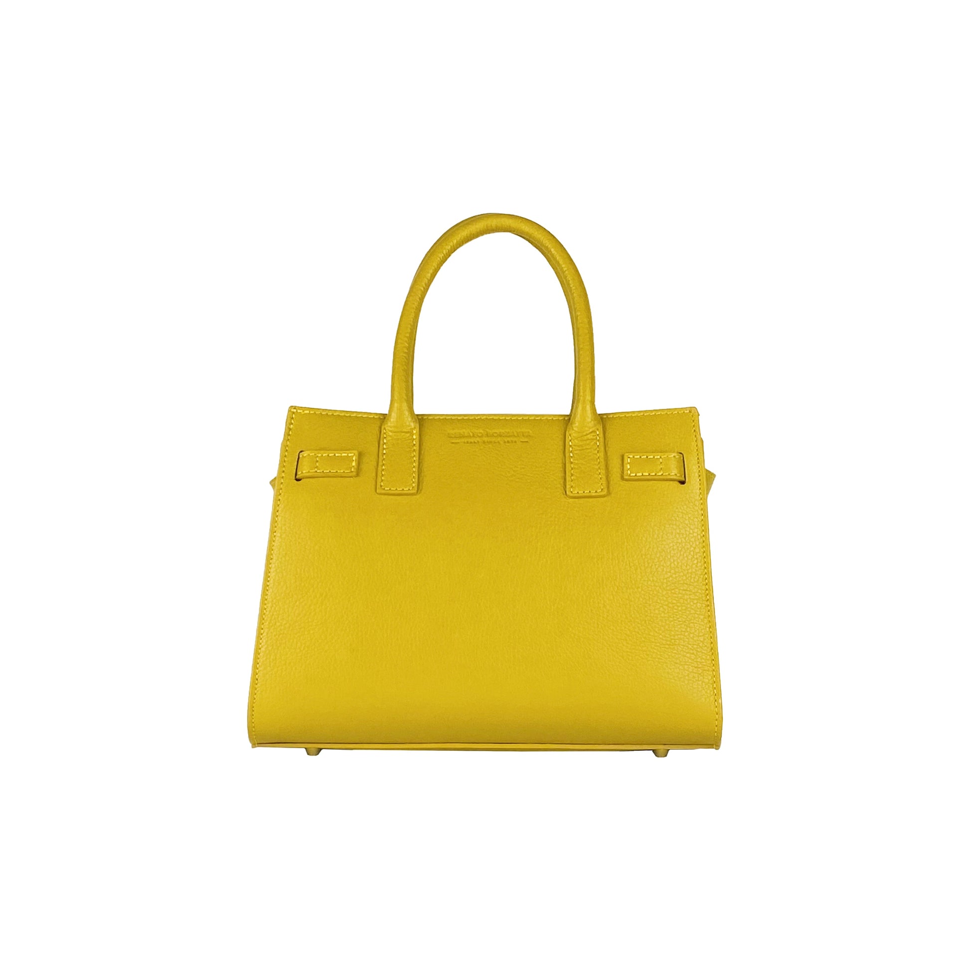 Yellow handbag on a white background