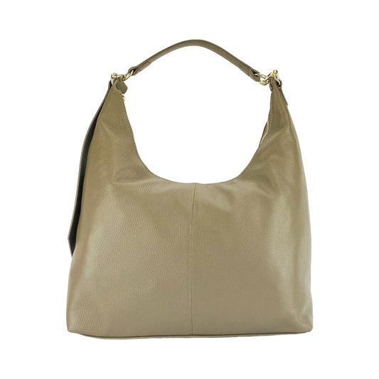 Beige handbag with a strap on a white background